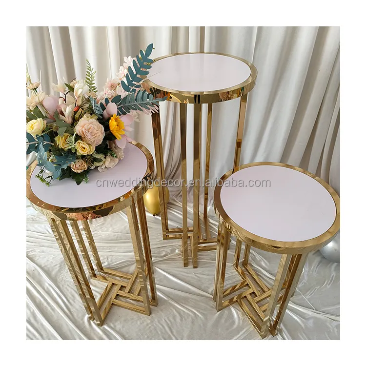 Hot Sale Marriage Dessert Table Decor Stand Stainless Steel Cake Plinth Table For Party