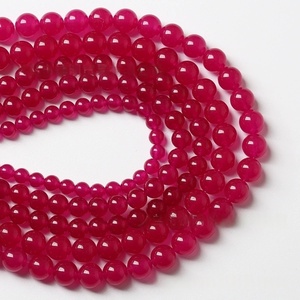 2025 Hot Selling Natural <strong>Stone</strong> Deep Rose <strong>Red</strong> Chalcedony 6-10mm <strong>Jade</strong> Beads DIY Bracelet Necklace Accessories Wholesale - Product Image 3