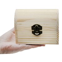 Porte-clés inachevé coffre au trésor en bois boîtes bois bricolage artisanat boîtes de rangement avec charnière pour cadeaux personnalisé