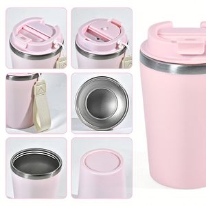 Taza de Café Clásica de Acero Inoxidable de Doble Pared y Aislamiento Térmico de 380 ml con Exterior de Plástico y Logotipo Personalizado - Product Image 3