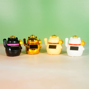 Chat porte-bonheur japonais de 2 pouces à énergie solaire, décoration intérieure de voiture, décoration de fête du printemps, <span class=keywords><strong>Maneki</strong></span> <span class=keywords><strong>Neko</strong></span> - Product Image 6