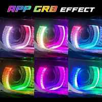 Lumières Angel Eyes RGB de 2,5 pouces, contrôle intelligent par application, bonne qualité, durables, lumières décoratives, lentilles Angel Eyes, cache
