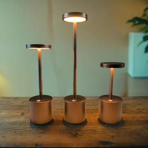 <span class=keywords><strong>Lampe</strong></span> de table <span class=keywords><strong>LED</strong></span> en aluminium de qualité supérieure, éclairage <span class=keywords><strong>sans</strong></span> <span class=keywords><strong>fil</strong></span> pour intérieur, bar, restaurant, <span class=keywords><strong>d</strong></span>îner, avec batterie intégrée - Product Image 2