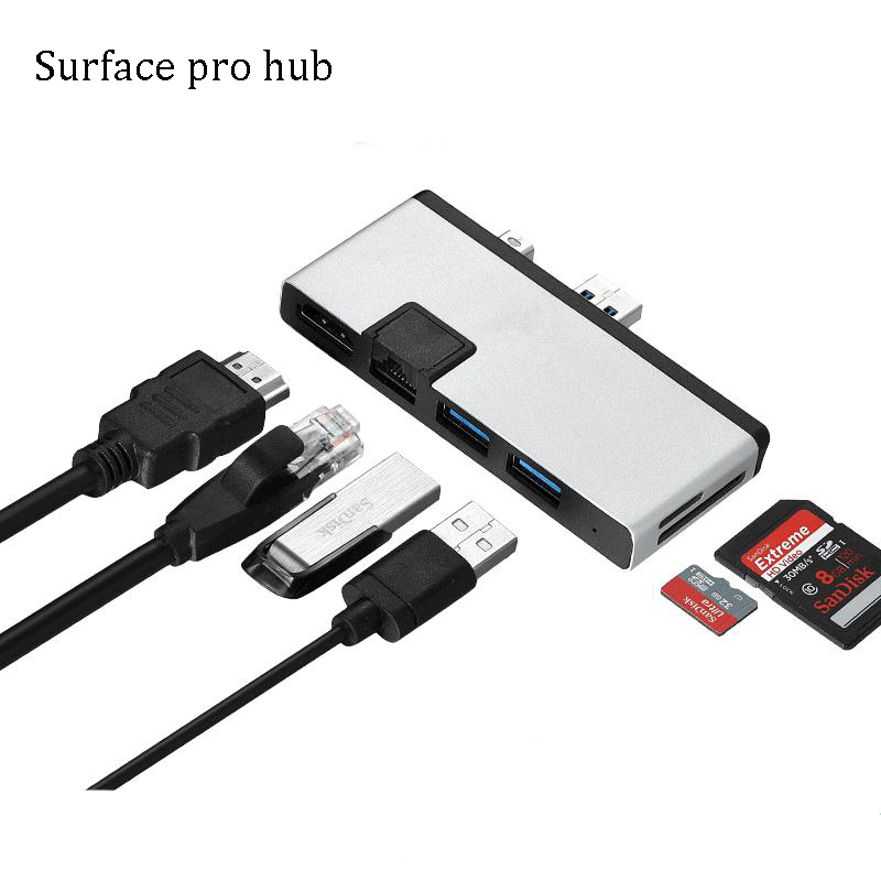 USB mini Dp Для HDTV 2 * USB 3,0 Hub адаптер для Surface pro 4 5 6 7