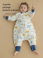 Gigoteuse bébé toutes saisons en coton matelassé épais avec jambières séparées anti-gigotement et manches amovibles