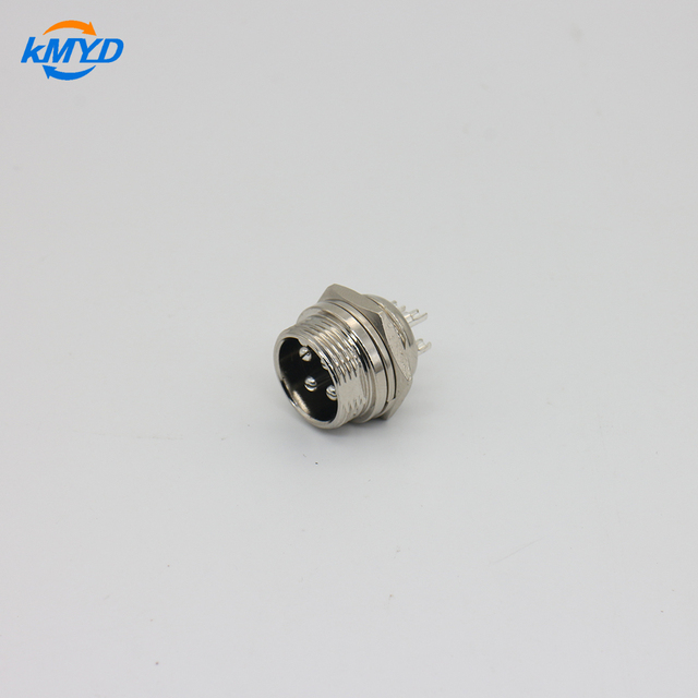 GX16 4Pin Male Panel-Mount Aviation Circular Connector, Solder Pins, Zinc Alloy Metal Shell, 2-10 Pin Optional