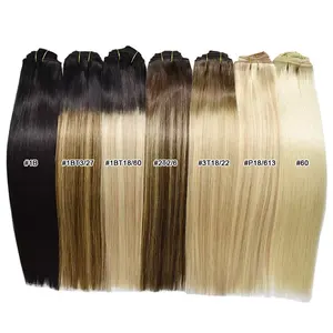 Blonde Color Clip In Hair Extension Invisible Seamless Double Drawn Hair Extension Cuticle Aligned Remy Human Hair