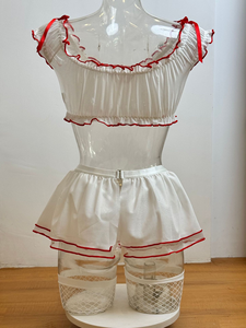 Ensemble soutien-gorge et string en maille jersey transparente avec dentelle romantique – Jeu de rôle sexy de médecin, respirant, maintien moyen, lavable en machine - Product Image 6