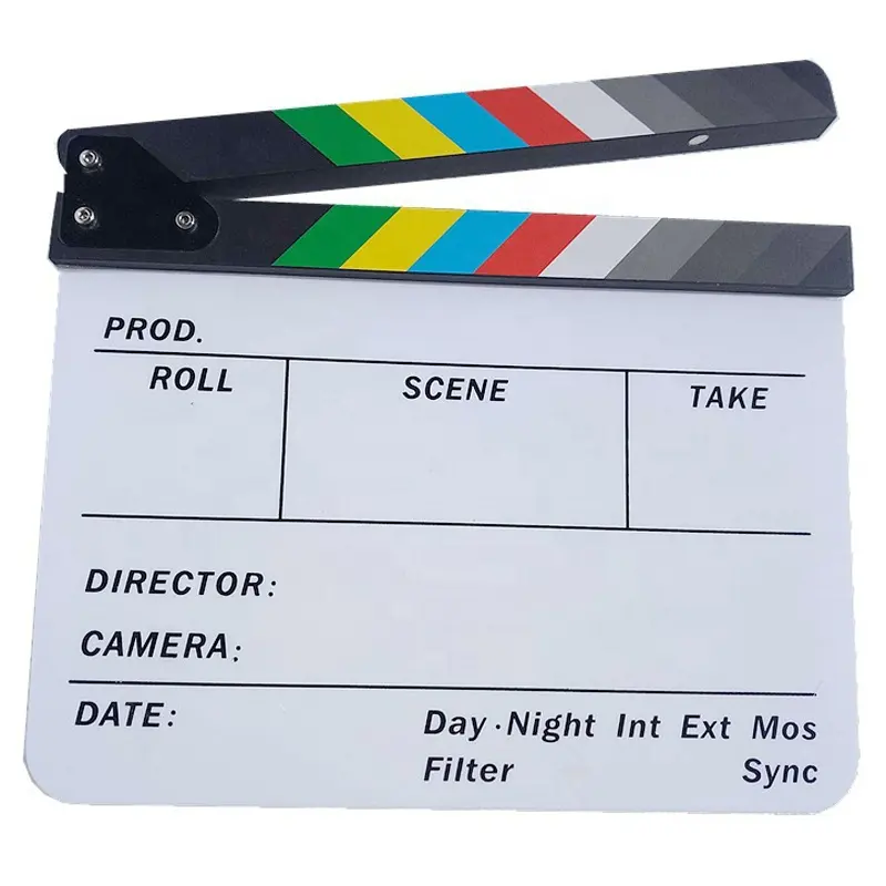 Whosale 30*24.5 centimetri Acrilico Pellicola Assicella Dry Erase Regista Cinematografico Movie Clapper Board