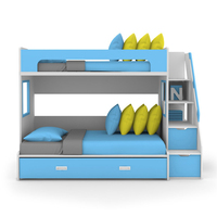 Lit superposé rose pour enfants, taille double, style princesse, meubles de chambre d'enfant modernes en PB/HDF, vente directe d'usine Tomy Niki