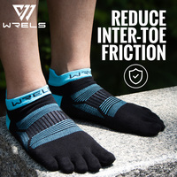 Chaussettes à cinq doigts WRELS Coolmax respirantes, absorbant la transpiration, chaussettes de cheville personnalisées pour l'entraînement et la course à pied