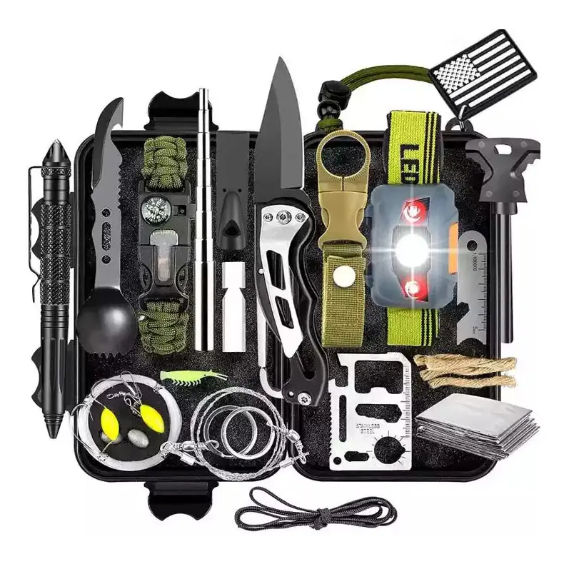 Firstents Survival Gear Tool Outdoor Survival Kit 56 in 1 Emergency Gear for Climbing Multi-Tool Survival Kit