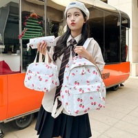 Nouveau Sac à Dos Scolaire Décontracté Grande Capacité pour Filles, Motif Fraise, Mignon, pour Élèves du Primaire 2025