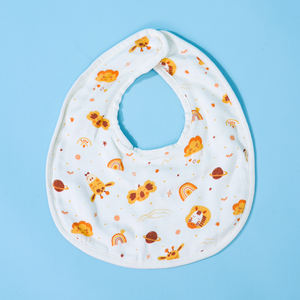 Giraffe e pianeti in cotone neonato personalizzato stampa mussola fasciante traspirante coperta di mussola per neonato bavaglini da lavaggio per neonato - Product Image 1