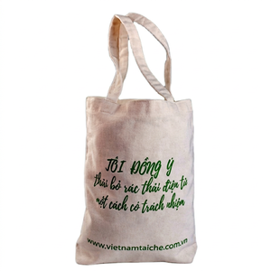 Sac fourre-tout en toile de coton pour femme Minh Ha avec poche intérieure, motif lettres, mini format, poignée imprimée pour le travail et le shopping - Product Image 1