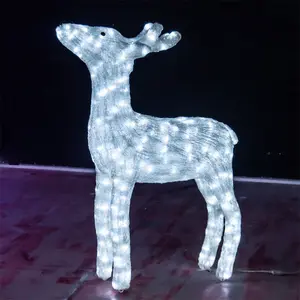 Motivo di scultura a Led luce 3d natale motivo motivo a Led luce luce natale all'aperto Santa e slitta