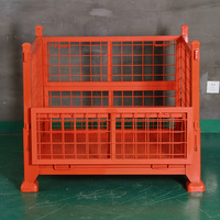 Conteneur pliant en acier robuste, boîte logistique en maille métallique, empilable, pour stockage en gros, qualité supérieure, pour rayonnage, vente en gros usine
