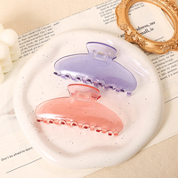 Accessoires pour cheveux de haute qualité pour femmes, grande pince à cheveux en plastique transparent violet, style européen-américain, pince à cheveux en forme de requin