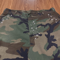 Shorts en strass camouflage de haute qualité MZN avec logo brodé personnalisé pour streetwear