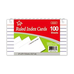 3x5 note card binder Traditional Style 100 Ruled Cards Material 3x5 Lined Index Cards with