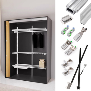 Système de glissière de <span class=keywords><strong>porte</strong></span> <span class=keywords><strong>coulissante</strong></span> intérieure de cuisine à fermeture douce, accessoires, <span class=keywords><strong>kit</strong></span> de <span class=keywords><strong>placard</strong></span> escamotable, quincaillerie de <span class=keywords><strong>porte</strong></span> de <span class=keywords><strong>placard</strong></span> pliable - Product Image 1