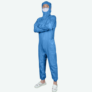 Combinaison antistatique pour salle blanche Suorec ESD0051 à capuche, jetable, en polyester et coton à filament conducteur, légère et respirante - Product Image 4