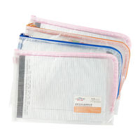 Carpeta de Archivos Impermeable al por Mayor, Bolsas de Malla Transparente con Cierre, Carpeta de Papel PVC Multicolor A4 para Artículos de Papelería