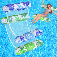 Hamac gonflable en PVC pour piscine, chaise longue flottante, radeau pliable avec filet, lit d'eau pour la natation