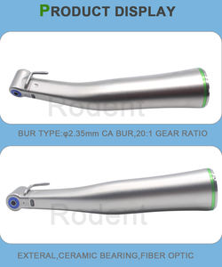 치과 장비 임플란트 저속 핸드피스 터빈 20:1 그린 링 콘트라 각도 광섬유 푸시 버튼 헤드 커버 - Product Image 2