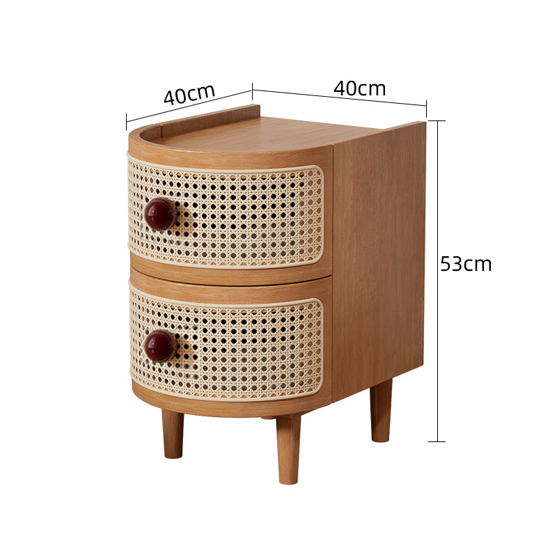 Cherry wood color [Round handle - rattan design]