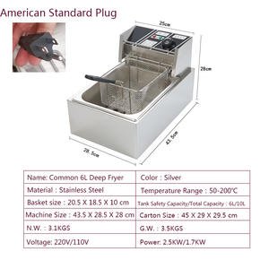 Friggitrice da Banco 6L+6L con 2 Cestelli, Macchina per Pollo Fritto, Friggitrice Commerciale in Acciaio Inox - Product Image 4