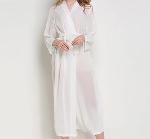 <span class=keywords><strong>Robe</strong></span> de nuit en Satin doux pour femmes, vêtements de nuit pour mariée, Kimono, Sexy et décontracté, taille unique, nouvelle collection - Product Image 5