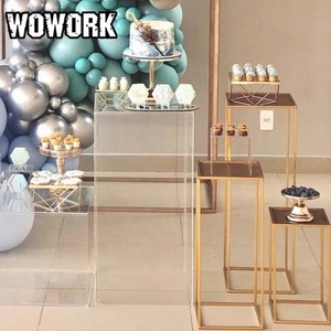 WOWORK 2026, Soporte Redondo de Acrílico Transparente para Exhibición de Postres, Decoración de Bodas, Artículos para Fiestas de Baby Shower, Eventos en Fushun - Product Image 1