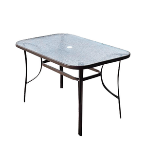 Outdoor <b>Balcony</b> 120*80cm Tempered Water Wave Glass Ripple Pattern Assembled Square <b>Table</b> - Product Image 2