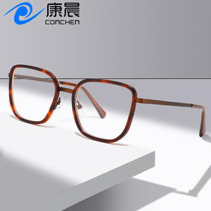 Montures de lunettes carrées en acétate transfrontalières 6816 unisexe, monture complète, verres anti-UV, style européen - Product Image 4