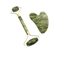 Rouleau de massage en jade Vert Phénix, ensemble de grattoirs à double roue, modèle avec logo personnalisé, rouleau à double roue Vert Fengyu