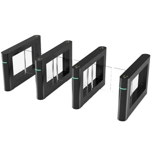 Tourniquet à passage rapide Slim Speed Gate, barrière en verre pivotante, contrôle d'accès optique, passage rapide, reconnaissance faciale RFID, design moderne noir - Product Image 3