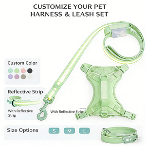 No Pull <b>Dog</b> <b>Harness</b> Leash Collar Set <b>Adjustable</b> Comfort Fit for Small Medium <b>Dogs</b> Reflective OEM Available/ - Product Image 2