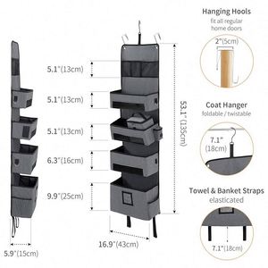 Door Hanging Storage Bags Wall Mount Closet Organizer Pockets Linen Cotton Fabric Multi Functional Living Room Bedroom Bathroom - Product Image 3
