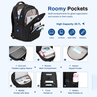Sac à dos étudiant résistant à l'eau, personnalisable avec logo, élégant et neutre, pour ordinateur portable 15 pouces, idéal pour les trajets quotidiens et les voyages de loisirs