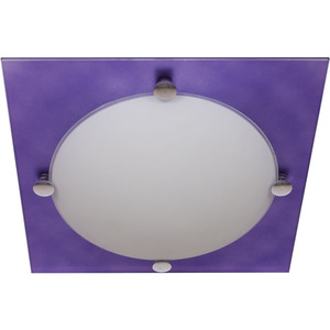 TAURUS Large <b>Square</b> Plain <b>Ceiling</b> <b>Light</b> 2xE14 L.30xAn.30x.8cm Eggplant/White Modern Design - Product Image 1