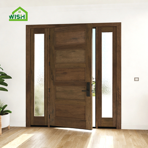 Porte d'entrée en bois moderne, composite hors axe, extérieur insonorisé, antivol, surface finie pour villa - Product Image 1