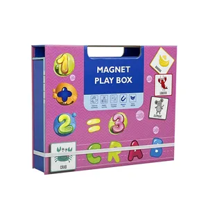 Lage Moq Hoge Kwaliteit Grappige Custom Puzzel Boek Cognitieve Educatie Speelgoed Magneet Spelen Set