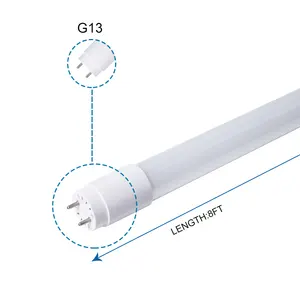 8ft 2400mm 36W 40W SMD2835 CCT 3000k 6500k ברור חלבית זכוכית G13 T8 LED צינור IC