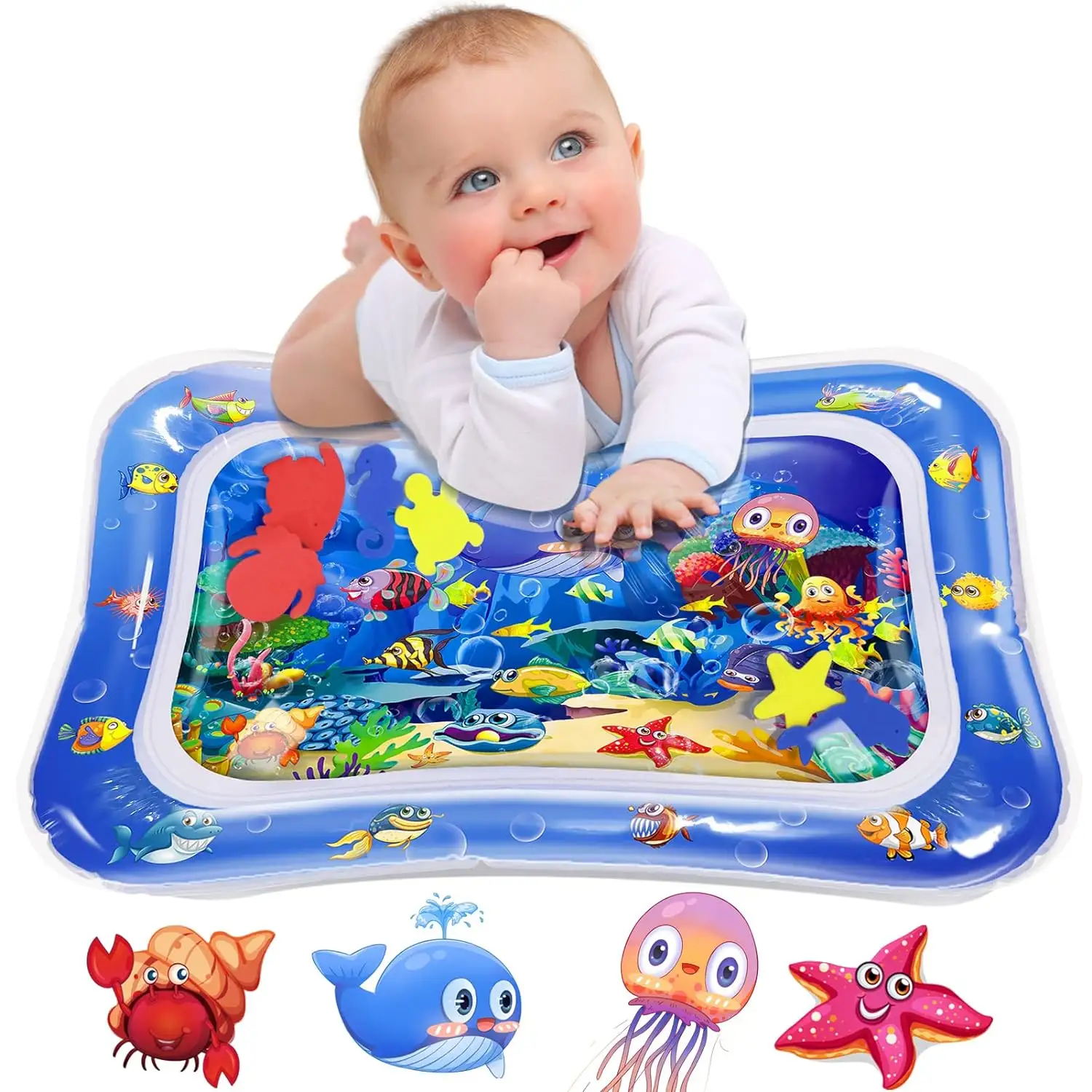 Şişme karın zaman Mat Premium bebek su oyun matı bebekler ve bebekler için 3-24 ay için bebek oyuncakları