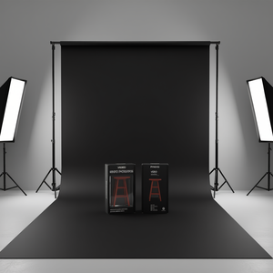 Soporte de Fondo para Estudio de Fotografía y Video, 6.5 x 10 pies, Negro, Resistente, Juego de Soportes para Fotografía - Product Image 2