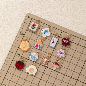 Artisan Painted Petites | 18K <b>Gold</b> Plated PVD Stainless Steel Hand <b>Painting</b> Charms for Jewelry Making | Painted Enamel Pendants - Product Image 4