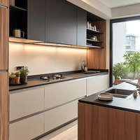 YALIG Ensemble de meubles de cuisine modulaires écologiques et modernes, petit format, avec évier, robinet et charnières, idéal pour appartement