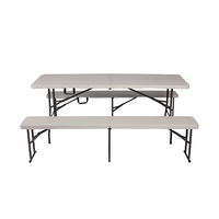Table de banquet pliante rectangulaire légère de 6 pieds pour extérieur, idéale pour pique-niques et mariages – Qualité supérieure