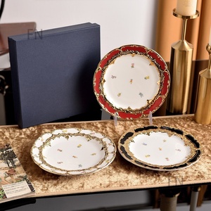 Juego de Platos de Cerámica de Lujo Estilo Americano de 8+10 Pulgadas, Directo de Fábrica, Ecológico para Uso Doméstico y Fiestas - Product Image 1